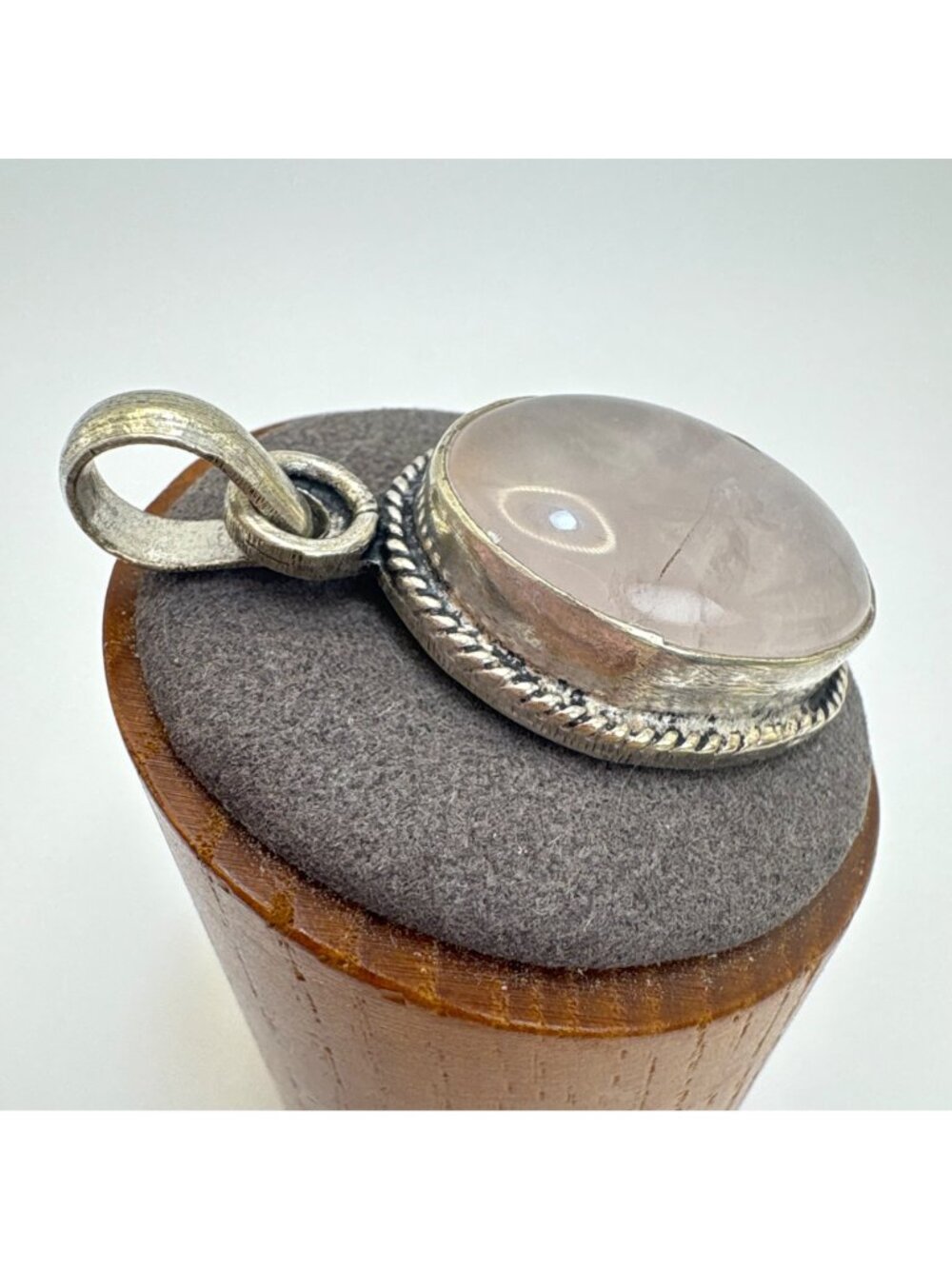 Quartz Cabochon Bezel Set Statement Pendant 925 Sterling Silver 1.75" Length - Picture 5 of 10